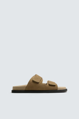 DOUBLE STRAP LEATHER SANDALS - Zara фото 11