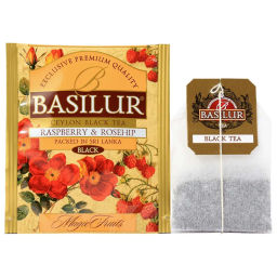 Коллекция Волшебные фрукты / МАЛИНА и ШИПОВНИК (70181 ) Саше, черн. 25 пак/ (BASILUR)