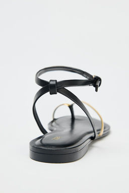 FLAT SANDALS WITH DETAIL - Zara фото 7