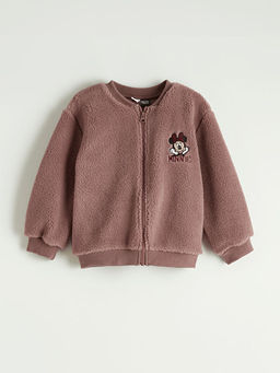 Minnie Mouse Nak??l? K?z ?ocuk Fermuarl? Sweatshirt