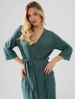 Халат Оптима Флирт из вискозы и лайкры зеленый