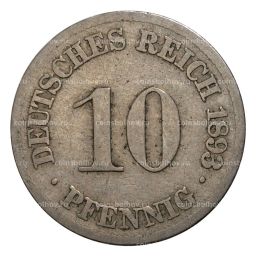 10 пфеннигов 1893 года J Германия