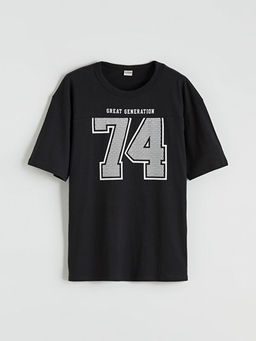 Bisiklet Yaka Bask?l? Erkek ?ocuk Ti??rt ve ?ort