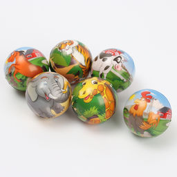 Цена за 12 шт. Мяч детский мягкий «Животные», МИКС