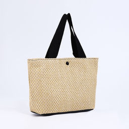 Сумка-тоут на молнии, цвет бежевый/чёрный - Simaland фото 5