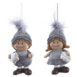 Фигурка декоративная подвесная "Дети", L4 W3 H7,5 см, 2в.