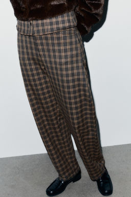 CHECKED BALLOON TROUSERS - Zara фото 8
