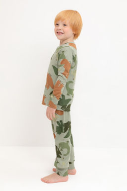 Crockid _ К 1552/оливковый хаки,динопарк пижама дет  фото 4