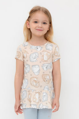Crockid _ КР 302745/песчаный,зайчики и ромашки к563 блузка (туника) для дев  фото 5