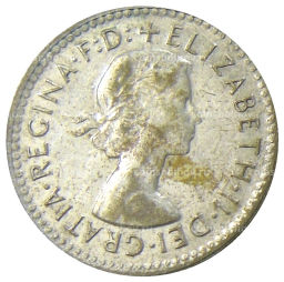 Монета 3 пенса 1959 года Австралия