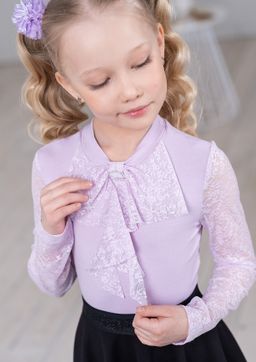 Фрита, блузка трикотажная сиреневый/122-60-54 - Alolika фото 3