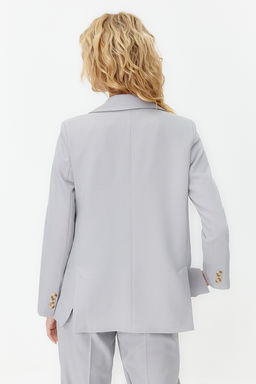 Limited Edition Gri Regular Astarl? Dokuma Blazer Ceket TWOAW23BC00132