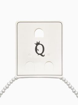 Чокер «Сердце» жемчужные бусины, белый в серебре, 32 см + 5 см доп, цепочка