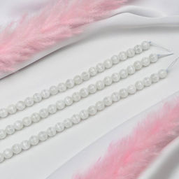 Бусины для украшений из Селенита (45 бусин) 39 см