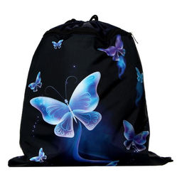 Мешок для обуви с карманом 420 х 340 мм, Calligrata МСО-7С, (мягкий полиэстер, плотность 210D), Бабочки