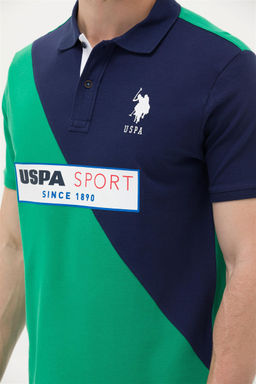 U. S. Polo Assn Мужская зеленая футболка с воротником-поло - U.s. polo assn фото 14
