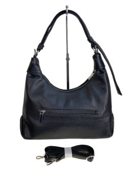 Женская сумка из искусственной кожи и натуральной замши, цвет черный - Greta фото 2