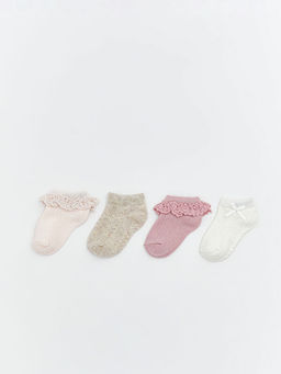 Desenli K?z Bebek Patik ?orap 4l?