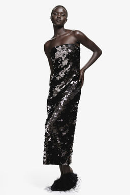 Vestido bandeau de lentejuelas
