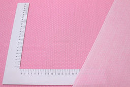 Сатин Белое пшено на розовом, ш.1.60м, хлопок-100%, 110гр/м.кв - Купава фото 2