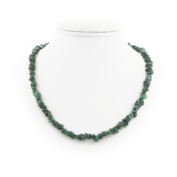 Малахит, Россыпь, галька разноразмерная, бусы 45..50см