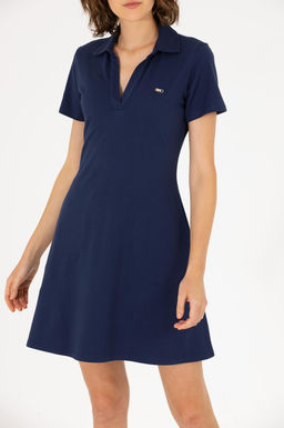 Kad_n Lacivert Polo Yaka _rme Elbise