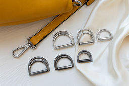 Фурнитура сумочная металл Gamma GH 24/25 Полукольцо двойное d 25 мм 10 шт. №06 под черный никель