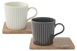 Набор кружек Время отдыха, чёрная, светло-оливковая, 0,38 л, 2 шт