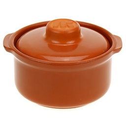 "Глинка" Горшок-сотейник керамический "Традиционный" 0,4л, д14см, h10см (Россия)