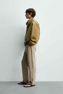 CAZADORA LAVADA CROPPED FIT / Tostado - Zara фото 4