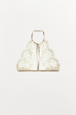 SUJETADOR HALTER ENCAJE / Crudo / Beige - Zara фото 7