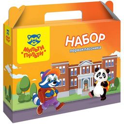 Набор "Для первоклассника" в подарочной упаковке (Мульти-Пульти, НП_24722) школьно-письменные принадлежности, 28 пред.