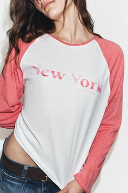 CAMISETA FLAM? MANGA RANGL?N / Blanco - Zara фото 4
