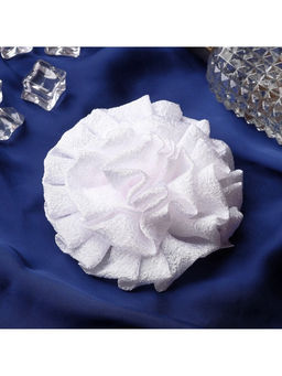 Цена за 6 шт. Бант для волос на резинке «Школьница», волнушка классика, d=11 см, белый