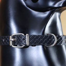 Ошейник рифленый Грани, 33 х 1,2 см, ОШ 23-29, чёрный - Пижон фото 9