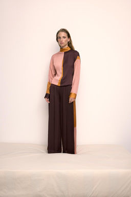 PRINTED BOMBER JACKET WITH PLEATS