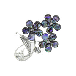 Брошь "Весенние цветы" перламутр гелиотис