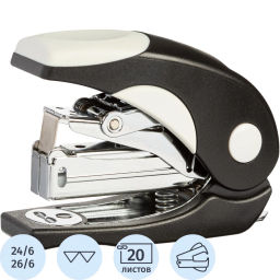 Степлер -мини КОМУС 6116 Light-Force N24/6 до 20л,энергосберег,антист,черн  фото 2
