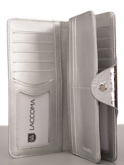 LACCOMA кошелек LA-1777-ЛАК-серебристый натуральная кожа фото 4