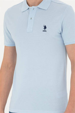 Мужская голубая базовая футболка - U.s. polo assn фото 6