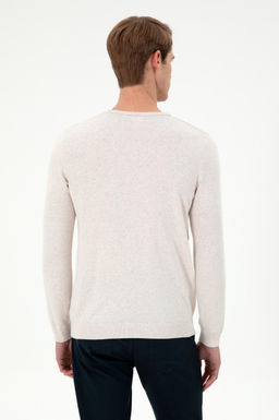 Erkek Slim Fit Bisiklet Yaka Ta_ Melanj Basic Kazak