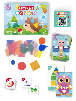 Настольная игра «Весёлые фигуры», развивающая, 55 карт, 3+