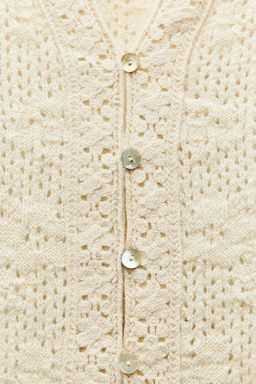 ROMANTIC POINTELLE KNIT CARDIGAN - Zara фото 7