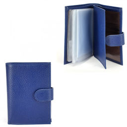 Обложка для авто+паспорт-Croco-ВП-1022 с хляст, двойн стенка, натуральная кожа васильковый флотер (105) 227361