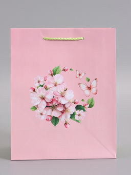 Пакет подарочный ламинированный «Цветочная бабочка», 18×22.3×10 см