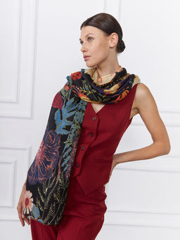 Большой, мягкий, тонкий и очень нежный двусторонний палантин с рисунком. - Tantino фото 7