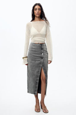 Z1975 DENIM CROSSOVER MIDI SKIRT