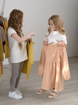 Платье с длинным рукавом, персик - Lesi kids фото 16