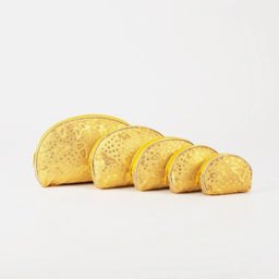 Набор косметичек 5 в 1 на молнии, цвет золотой