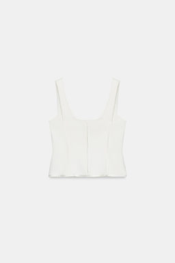 TOP BUSTIER VIVOS SATINADOS / Blanco roto - Zara фото 8